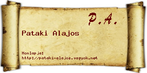 Pataki Alajos névjegykártya